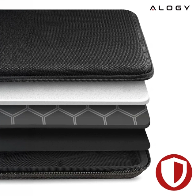 Torba na laptopa do MacBooka Air Pro 15" 16" Alogy ShieldCase Hard Foam Bag etui ochronne teczka 15-16" Czarna