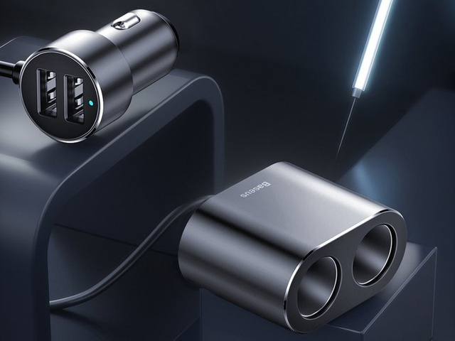 Baseus autonabíjačka 2x USB 80W autocigareta čierna
