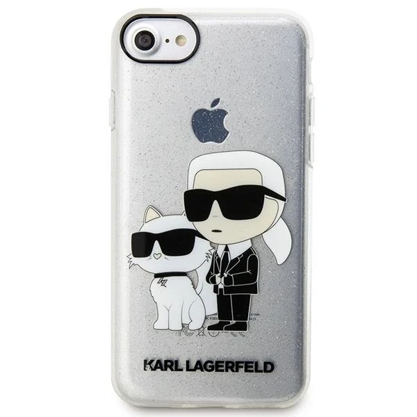 Etui für das Telefon Karl Lagerfeld für das iPhone 7/8/SE 2020/2022 transparente Hardcase Gliter Karl