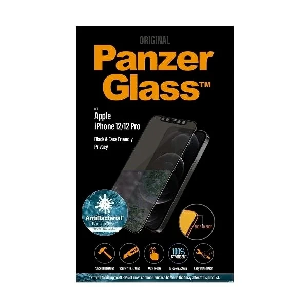 Tempered Glass for iPhone 12/12 Pro PanzerGlass Privacy E2E Super Black