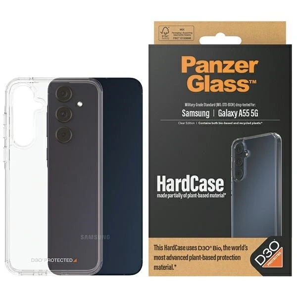 Чохол для Samsung Galaxy A55 5G PanzerGlass HardCase D3O Clear