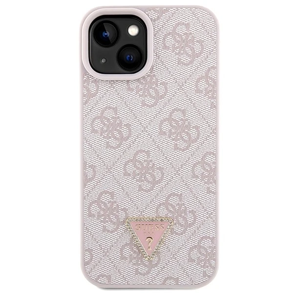 Guess GUHCP15MP4TDSCPP case for iPhone 15 Plus 6.7" hardcase Crossbody 4G Metal Logo pink/pink