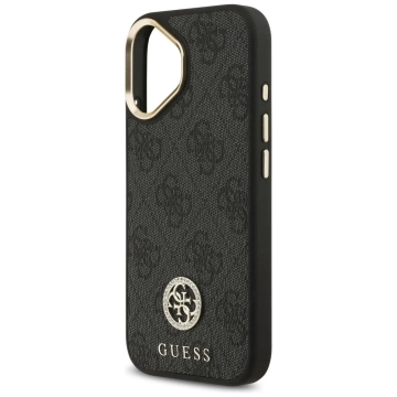 Etui Guess 4G Strass Logo Big Strap MagSafe do iPhone 17 Czarny