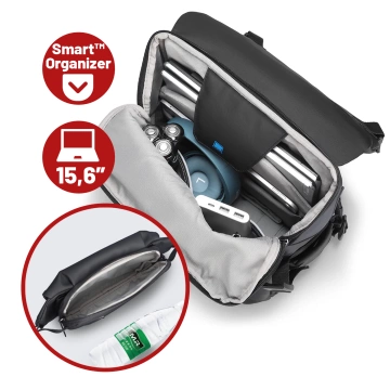 Mark Ryden Backpack with Detachable Waist Bag 2 in 1, Hand Luggage, Free, Waterproof 18L, with 15.6" Laptop Pocket, Waist Bag, City, Travel 40x30x14 cm - Black