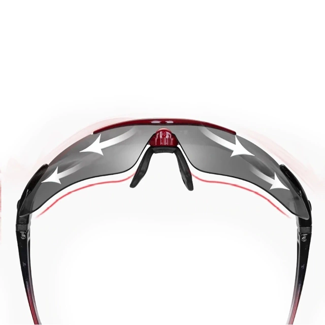 Rockbros 10001 Polarized Cycling Glasses - Black and Red