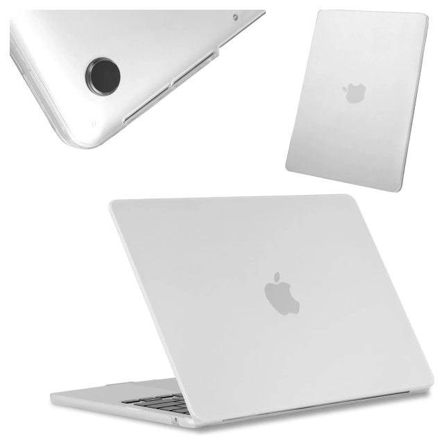 Ochranný kryt pro Apple Macbook Air 15 M2/M3/M4 2023/2024/2025 Alogy AirGuard™ Flexibilní kryt Matný Průhledný Bílý