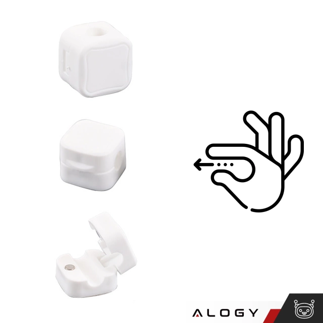 6x Alogy Magnetic Cable Holder 6-pack Cable Management for Desks, Cabinets, Walls, White