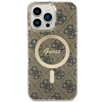 Guess GUHMP14XH4STW puzdro na telefón pre Apple iPhone 14 Pro Max 6,7" hnedé/hnedé pevné puzdro 4G MagSafe