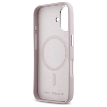 Karl Lagerfeld iPhone 16 6.1" Case Pink MagSafe Hardcase FW Metal Plate