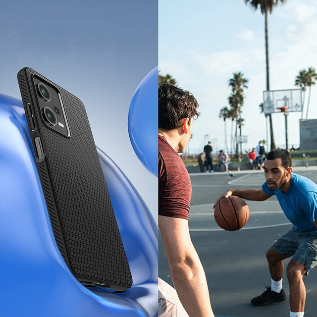 Spigen Liquid Air Phone Case Protective Cover for Xiaomi Redmi Note 12 Pro 5G / Poco X5 Pro 5G Matte Black Glass