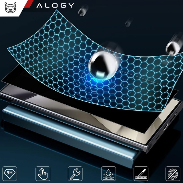 Tempered glass for the Alogy Full Glue case friendly case for Samsung Galaxy S24 Ultra Black