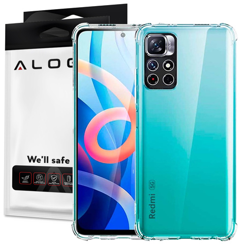 ShockProof Alogy Silikonové Armor pouzdro pro Xiaomi Poco M4 Pro 5G Transparent