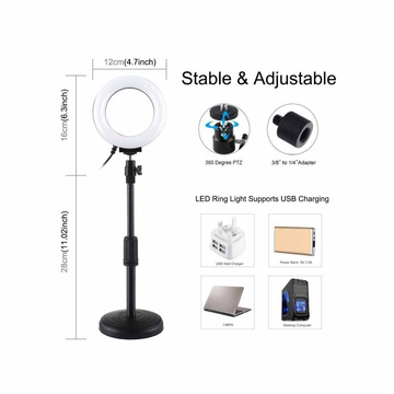 LED kruhové svietidlo s nastaviteľnou základňou Puluz PU391