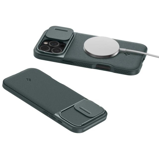 Puzdro Spigen Optik Armor Mag MagSafe iPhone 16 Pro Max Green Abyss