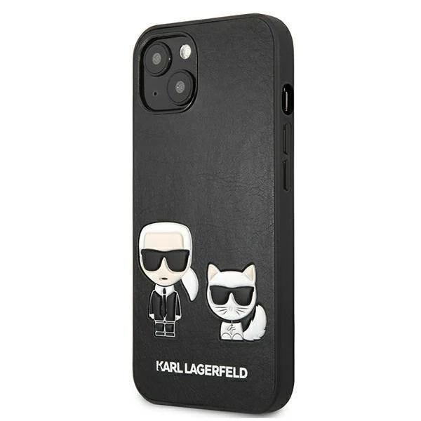 Karl Lagerfeld puzdro na iPhone 13 6,1" čierne/čierne pevné puzdro Ikonik Karl