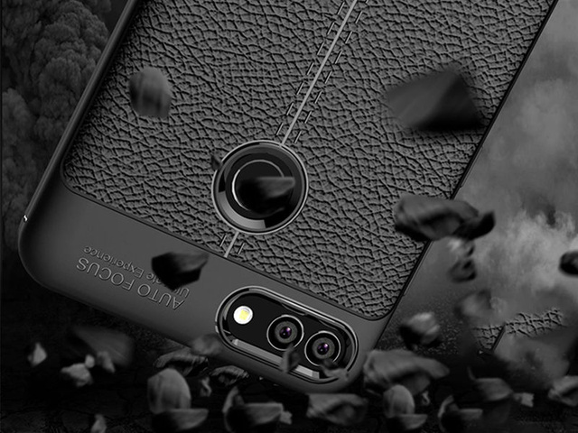 Handyhülle Alogy Leather Armor für Huawei Y9 2018 Panzerhülle Case Schwarz