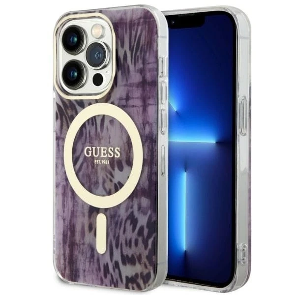 Чохол для телефону Guess GUHMP14XHLEOPWP для Apple iPhone 14 Pro Max 6.7" pink/pink hardcase Leopard MagSafe