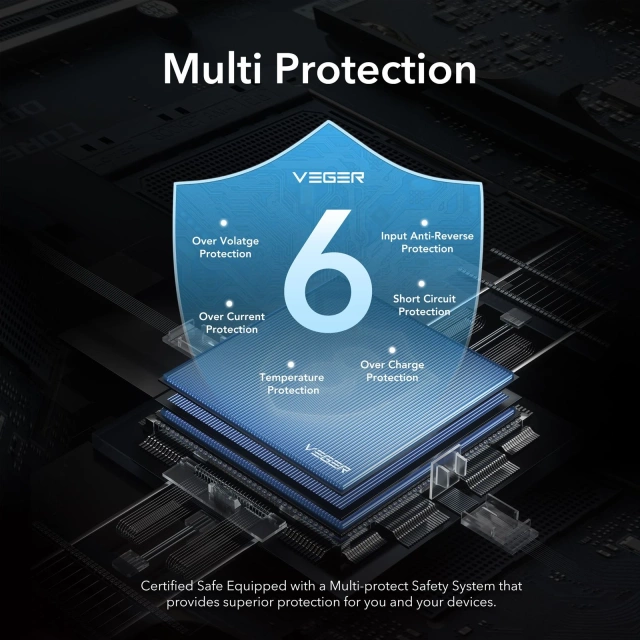 Powerbanka Bateria zewnętrzna VEGER L10S - 10 000mAh LCD Quick Charge PD 20W (W1105PD)