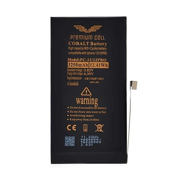 Bateria Premium Cell Cobalt iPhone 12 / 12 Pro 3250mAh 600+ Cycles