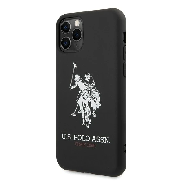 Puzdro na telefón US Polo USHCN65SLHRBK pre Apple iPhone 11 Pro Max black/black Silicone Collection