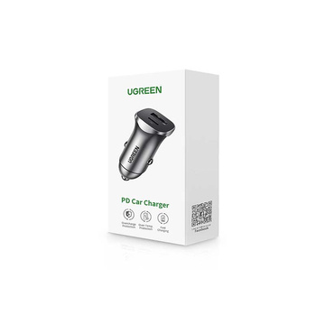 UGREEN CD130 nabíjačka do auta, USB-A PD 3.0, USB-C, QC3.0 30W (sivá)