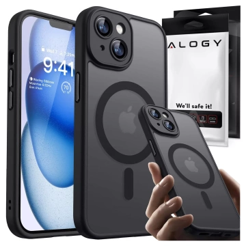 Чохол для Apple iPhone 13 Alogy MagSafe Hybrid Matte Case Matte Cover with Lens Protection Black Glass