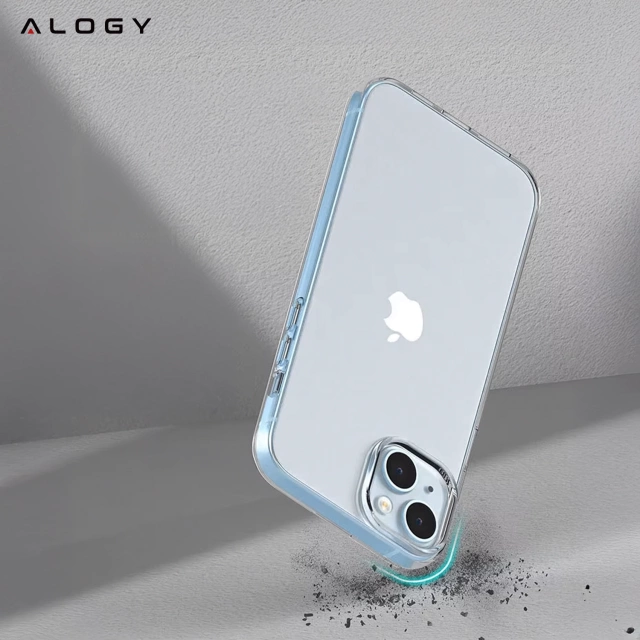 Armored Alogy Hybrid Case with Camera Cover for Apple iPhone 13 Transparent