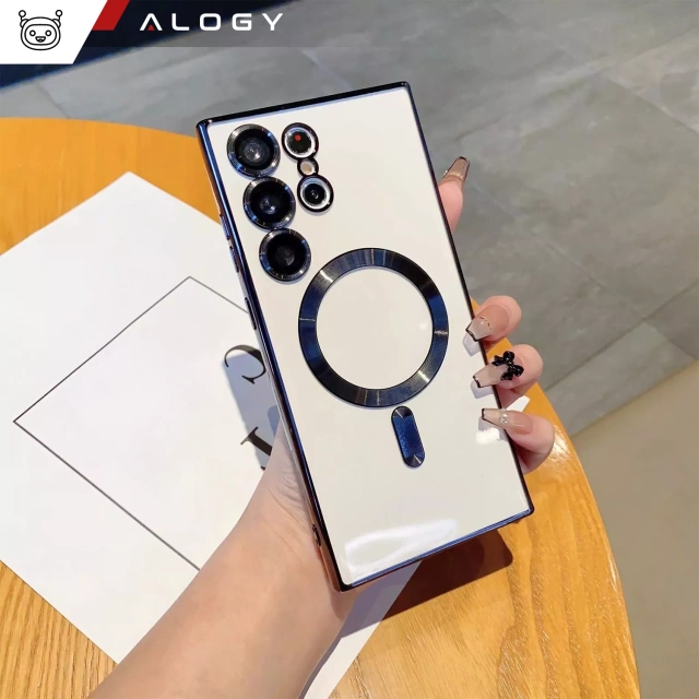 Pouzdro MagSafe pro Apple iPhone 16 Pro Max Alogy Glamour Pouzdro luxusního prstenu zlaté-průhledné