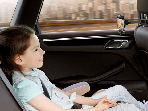 Car headrest holder for Baseus Energy phone with Qi charger