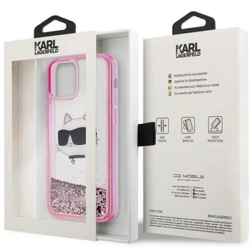Ochranné puzdro na telefón Karl Lagerfeld KLHCP12MLNCHCP pre Apple iPhone 12 /12 Pro 6,1" ružové/ružové pevné puzdro Glitter Choupette Head