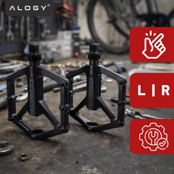 Platform bicycle pedals for MTB bicycles, aluminum 9/16" Black aluminum set [2 pcs.]