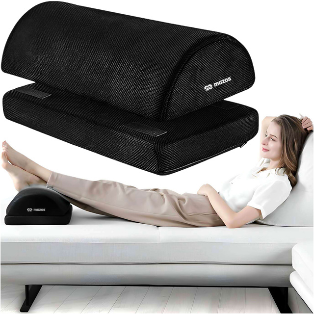 Kancelárska opierka nôh, opierka nôh, nohy, stehná, ergonomická do práce, kancelárie, na voľný čas, Mozos FS5, čierna