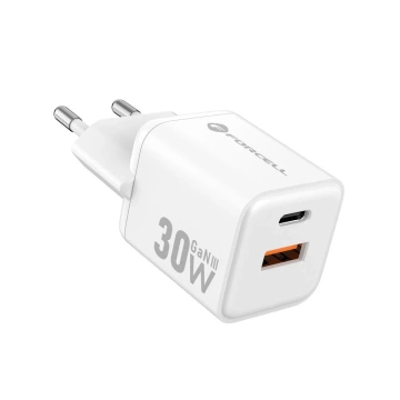 Nabíjačka Forcell Mini GaN III 30W PD QC4.0 USB-C USB-A do siete