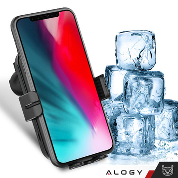 Alogy Fast Charging držiak do auta s 15W indukčnou Qi nabíjačkou automatickou do auta na sieťové rýchle nabíjanie čierny