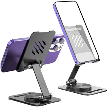 Holder Stand Tablet Stand Phone 12.9 Desktop Swivel Adjustable 360 ​​Desktop Aluminum Alogy Black