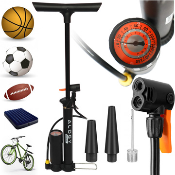 Alogy Bike Pump 160psi з манометром і ручкою, ручний, чорний
