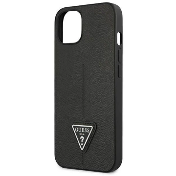 Etui Guess GUHCP14MPSATLK do Apple iPhone 14 Plus 6,7" čierne/čierne pevné puzdro SaffianoTriangle Logo