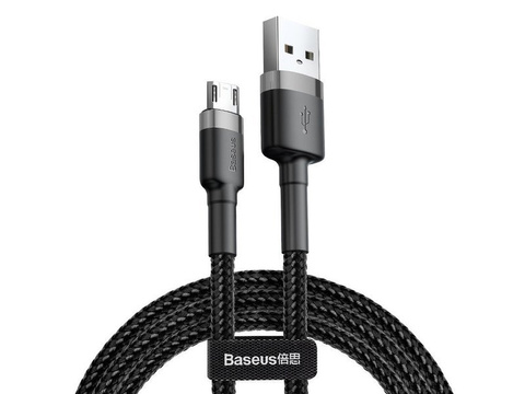 Baseus Cafule Micro-USB 2.4A nylonový kábel 100 cm čierny/sivý