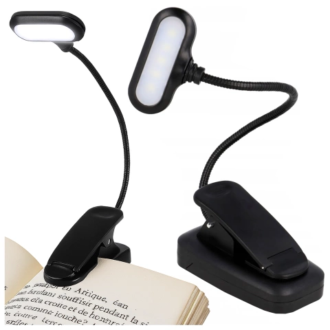 Lampa biurkowa Alogy LED z klipsem Bezprzewodowa do czytania Czarna