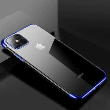 Kryt Clear Color iPhone 13 mini modrý gélový kryt s kovovým rámom