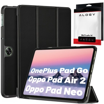 Skleněné pouzdro pro OnePlus Pad Go/Oppo Pad Air 2/Oppo Pad Neo 11,4" kryt na tablet Pouzdro Alogy Book Black Stylus Zdarma