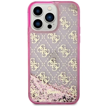 Etui Guess GUHCP14LLC4PSGP für iPhone 14 Pro 6,1" Hardcase Liquid Glitter 4G Transculent