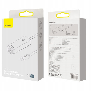 Adaptér LAN síťová karta Baseus Erhernet adaptér USB-C na RJ45 1000Mbps