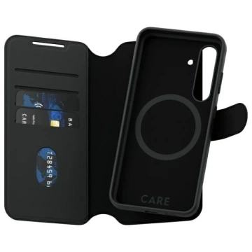 Case for Samsung Galaxy S24 CARE by PanzerGlass Feature Tango Wallet 2in1 Black