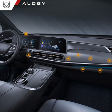 Автомобільний тримач x2, набір Alogy, магнітний, самоклеючий, чорний