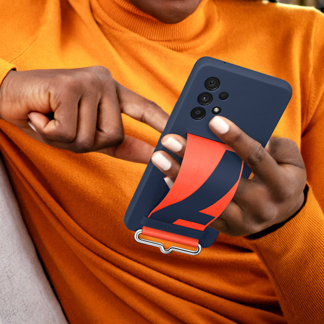 Originálne puzdro Samsung Silicone Cover Strap pre Samsung Galaxy A53 5G námornícka modrá