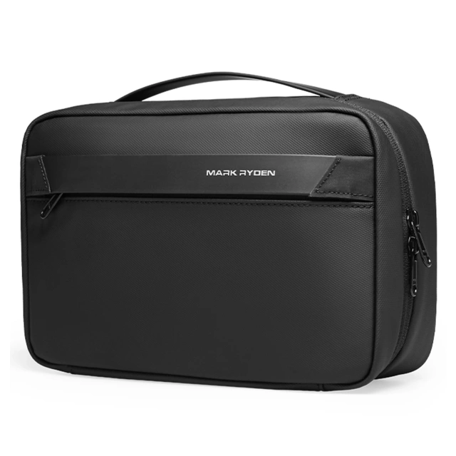 Mark Ryden Men's and Women's Travel Toiletry Bag, 3.9L Capacity, 4 Compartments with Hook, YKK Zipper, PU Oxford Material - Black