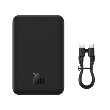 Powerbank Baseus Magnetic Mini 20000 mAh 20W Czarny + Kabel USB-C