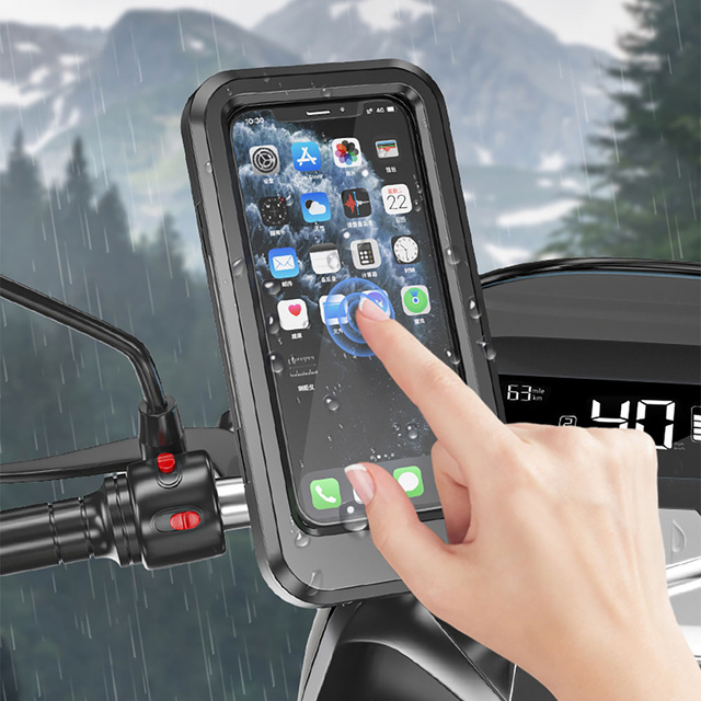 Alogy Wasserdichter Fahrradhalter für Fahrrad, Roller, Motorrad, verstellbarer Lenker für Handy Schwarz