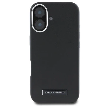 Karl Lagerfeld iPhone 16 Plus 6.7" Case Black MagSafe Hardcase FW Metal Plate
